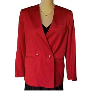 BERT NEWMAN RED BLAZER COAT SIZE 2 PETITE VINTAGE